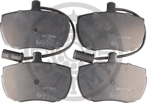 Optimal 9644 - Тормозные колодки, дисковые, комплект www.autospares.lv