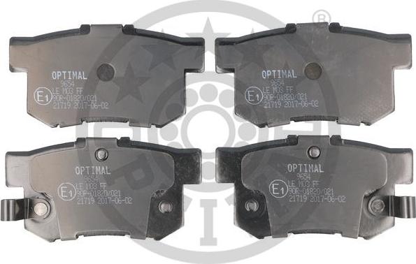 Optimal BP-09654 - Brake Pad Set, disc brake www.autospares.lv