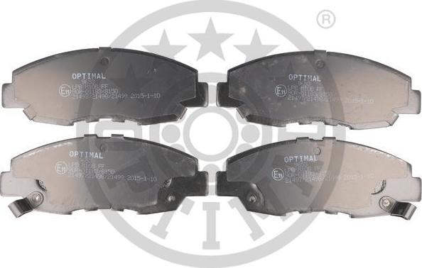 Optimal 9653 - Brake Pad Set, disc brake www.autospares.lv