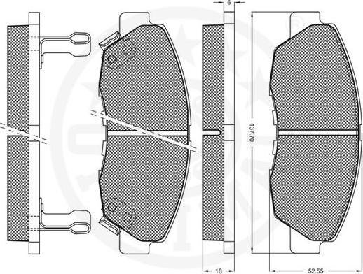 Optimal 9653 - Brake Pad Set, disc brake www.autospares.lv