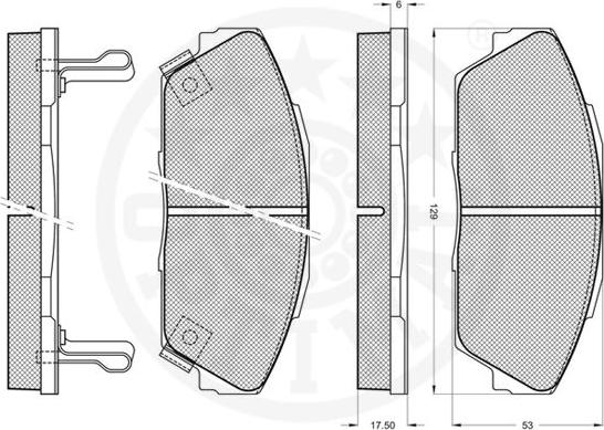 Optimal 9652 - Bremžu uzliku kompl., Disku bremzes www.autospares.lv