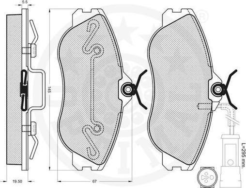 Optimal 9616 - Bremžu uzliku kompl., Disku bremzes www.autospares.lv