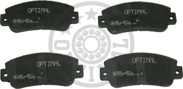 Optimal 9617 - Тормозные колодки, дисковые, комплект www.autospares.lv