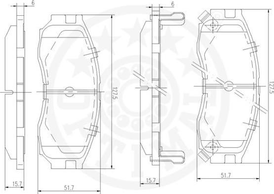 Optimal 9684 - Bremžu uzliku kompl., Disku bremzes www.autospares.lv