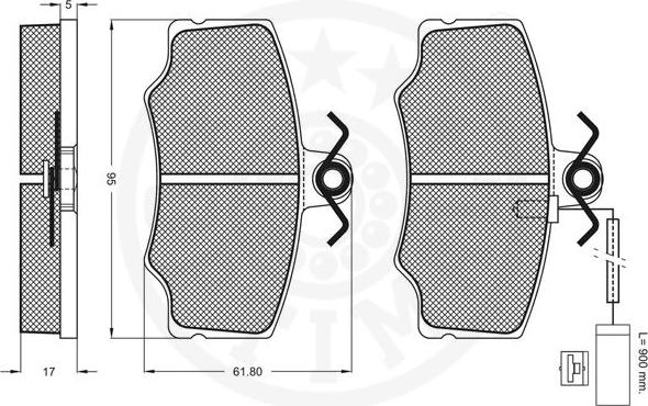 Optimal 9688 - Bremžu uzliku kompl., Disku bremzes www.autospares.lv