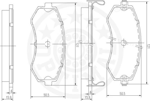 Optimal 9634 - Bremžu uzliku kompl., Disku bremzes www.autospares.lv