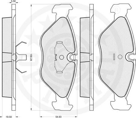 Optimal 9636 - Bremžu uzliku kompl., Disku bremzes www.autospares.lv