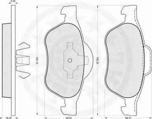 Optimal 96200 - Тормозные колодки, дисковые, комплект www.autospares.lv