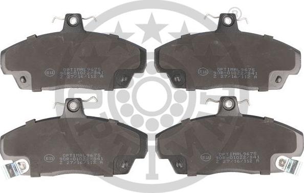 Optimal 9675 - Brake Pad Set, disc brake www.autospares.lv