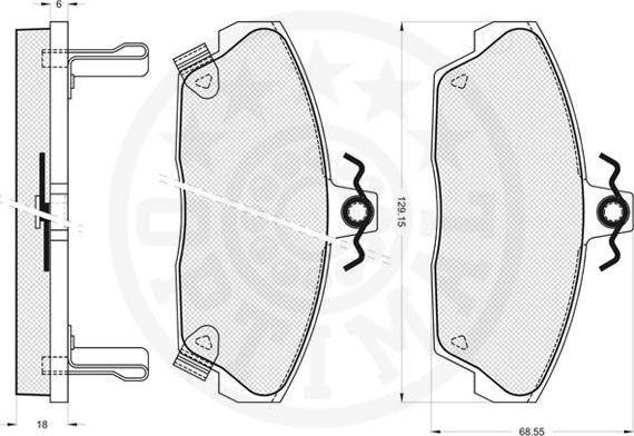 Optimal 9675 - Bremžu uzliku kompl., Disku bremzes www.autospares.lv