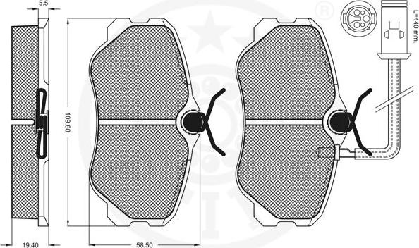 Optimal 9673 - Bremžu uzliku kompl., Disku bremzes www.autospares.lv