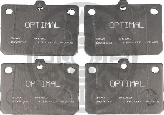 Optimal 9180 - Bremžu uzliku kompl., Disku bremzes autospares.lv