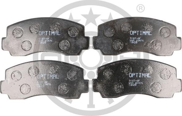 Optimal 9187 - Тормозные колодки, дисковые, комплект www.autospares.lv