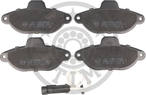 Optimal 9898 - Brake Pad Set, disc brake www.autospares.lv