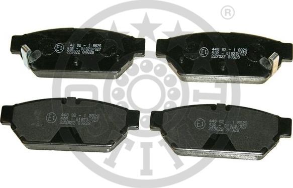 Optimal 9862 - Тормозные колодки, дисковые, комплект www.autospares.lv