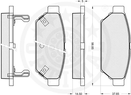 Optimal 9862 - Brake Pad Set, disc brake www.autospares.lv