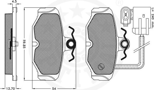 Optimal 9867 - Bremžu uzliku kompl., Disku bremzes www.autospares.lv