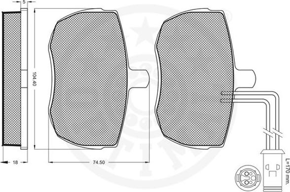 Optimal 9802 - Тормозные колодки, дисковые, комплект www.autospares.lv