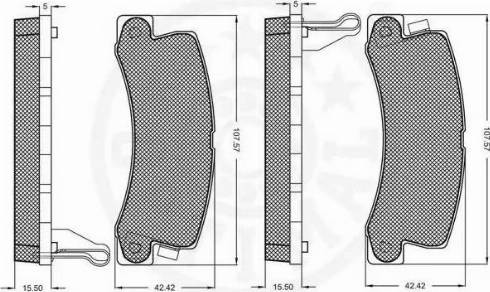 Optimal 9807 - Тормозные колодки, дисковые, комплект www.autospares.lv