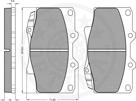 Optimal 9836 - Bremžu uzliku kompl., Disku bremzes www.autospares.lv