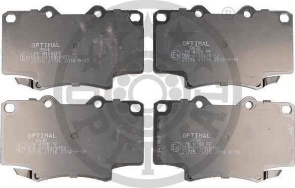 Optimal 9836 - Bremžu uzliku kompl., Disku bremzes www.autospares.lv