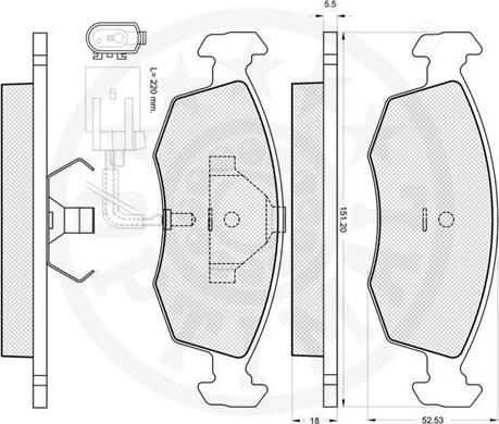 Optimal 9872 - Bremžu uzliku kompl., Disku bremzes www.autospares.lv