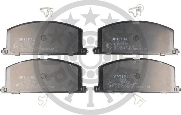 Optimal 9348 - Тормозные колодки, дисковые, комплект www.autospares.lv