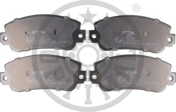 Optimal 9342 - Brake Pad Set, disc brake www.autospares.lv