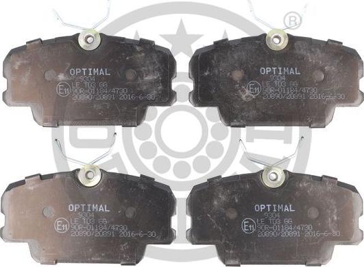 Optimal BP-09304 - Bremžu uzliku kompl., Disku bremzes www.autospares.lv