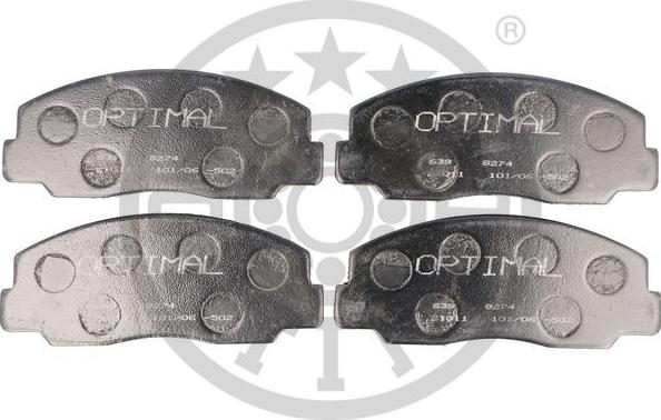 Optimal 9274 - Тормозные колодки, дисковые, комплект www.autospares.lv