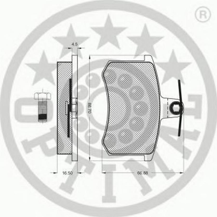 Optimal 9272/15,5 - Тормозные колодки, дисковые, комплект www.autospares.lv