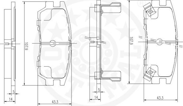 Optimal 9792 - Тормозные колодки, дисковые, комплект www.autospares.lv