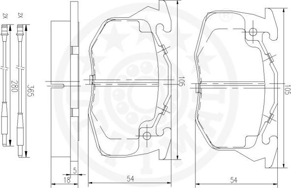 Optimal 9750 - Bremžu uzliku kompl., Disku bremzes www.autospares.lv