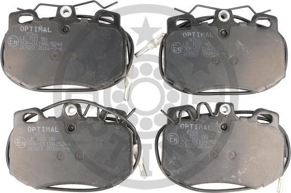 Optimal BP-09766 - Тормозные колодки, дисковые, комплект www.autospares.lv