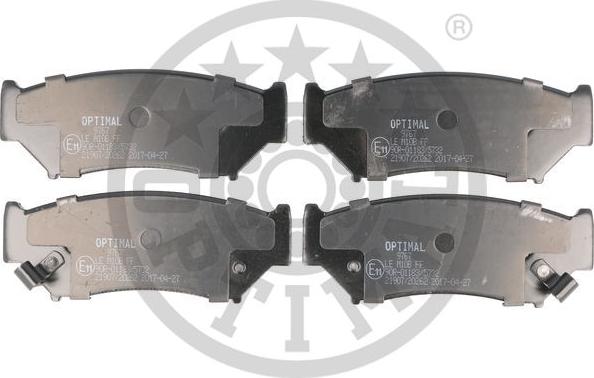 Optimal 9767 - Тормозные колодки, дисковые, комплект www.autospares.lv