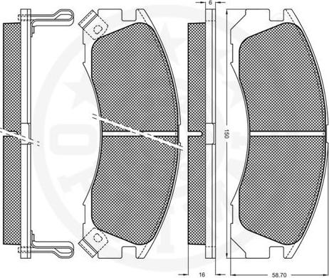 Optimal 9711 - Brake Pad Set, disc brake www.autospares.lv