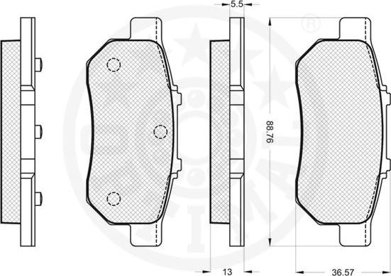 Optimal 9789 - Bremžu uzliku kompl., Disku bremzes www.autospares.lv