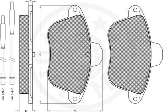 Optimal 9784 - Bremžu uzliku kompl., Disku bremzes www.autospares.lv