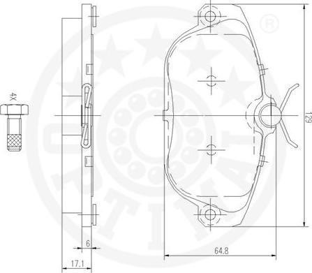 Optimal 9736 - Bremžu uzliku kompl., Disku bremzes www.autospares.lv