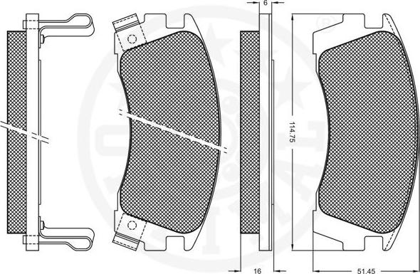 Optimal 9724 - Bremžu uzliku kompl., Disku bremzes www.autospares.lv