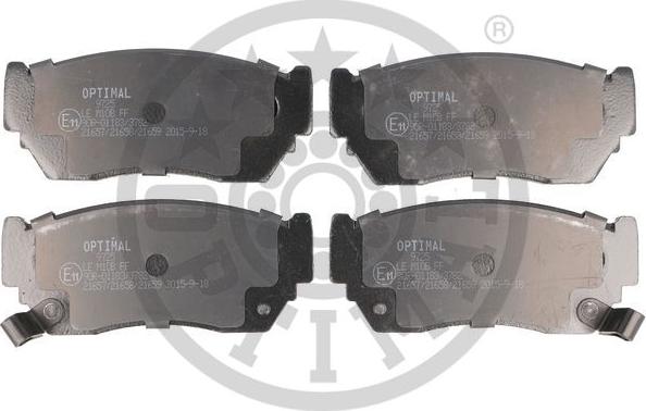 Optimal 9725 - Brake Pad Set, disc brake www.autospares.lv