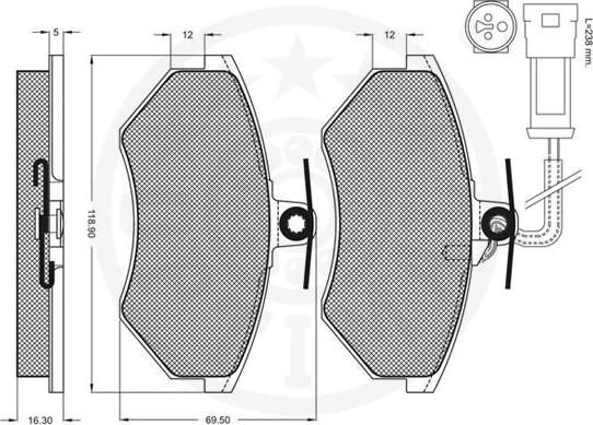 Optimal 9775 - Bremžu uzliku kompl., Disku bremzes www.autospares.lv