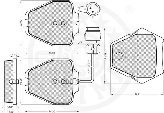 Optimal 10483 - Bremžu uzliku kompl., Disku bremzes autospares.lv