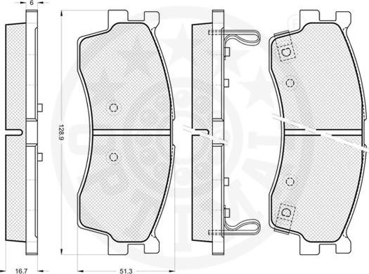 Optimal 10477 - Bremžu uzliku kompl., Disku bremzes www.autospares.lv