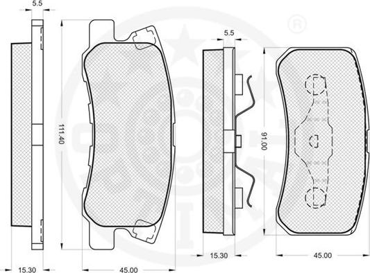 Optimal 10537 - Bremžu uzliku kompl., Disku bremzes www.autospares.lv