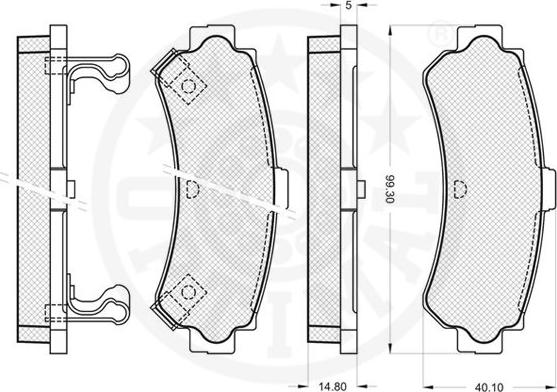 Optimal 10098 - Bremžu uzliku kompl., Disku bremzes www.autospares.lv