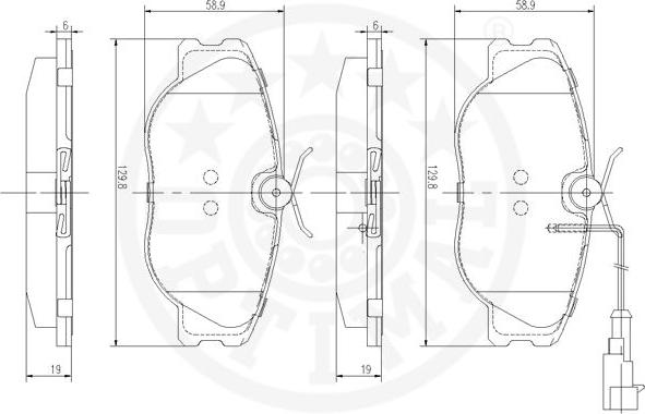 Optimal 10054 - Bremžu uzliku kompl., Disku bremzes www.autospares.lv