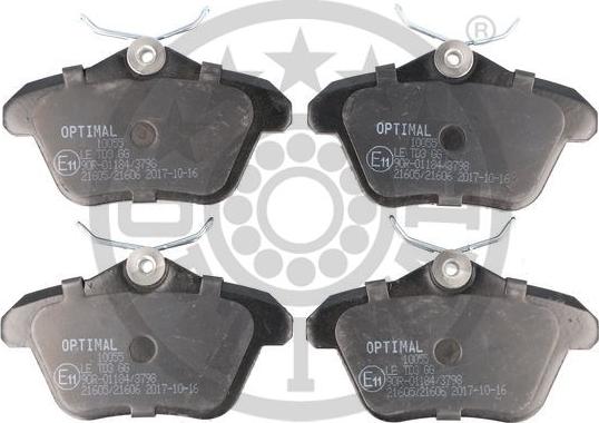 Optimal 10055 - Тормозные колодки, дисковые, комплект www.autospares.lv