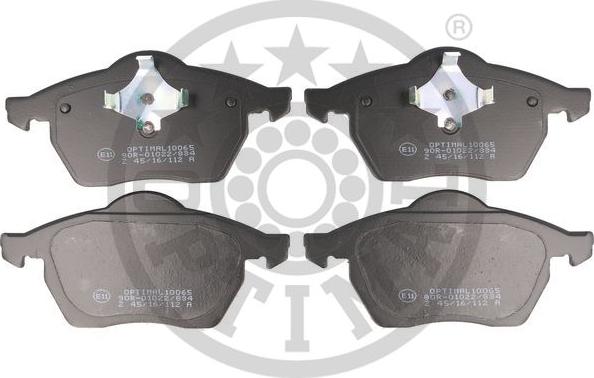 Optimal 10065 - Brake Pad Set, disc brake www.autospares.lv