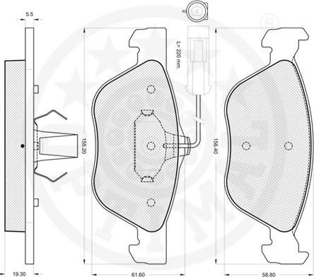 Optimal 10073 - Brake Pad Set, disc brake www.autospares.lv